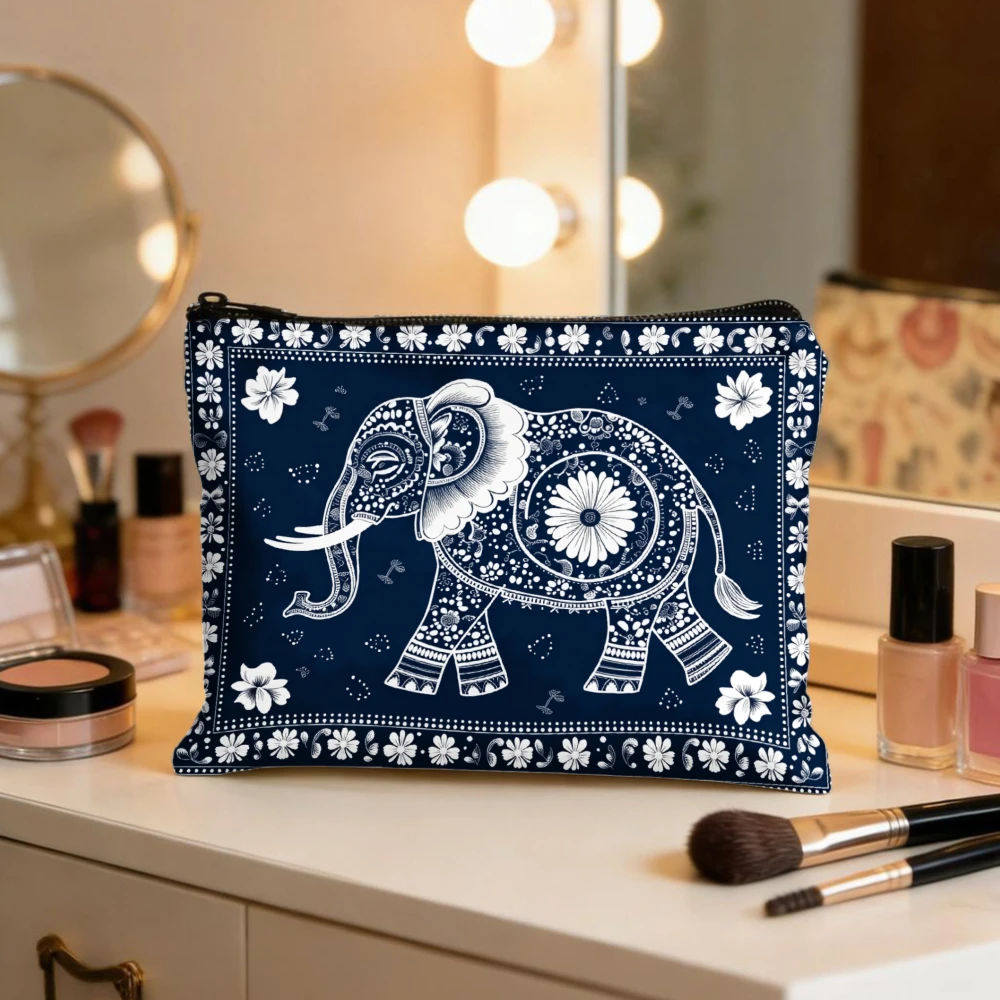 Elephant Floral Pattern Design Blue Makeup Bags for Girls Cosmetic Pouch Toiletry Bag Pencil Case Travel Storage
Elephant Floral Pattern Design Blue Makeup Bags for Girls Cosmetic Pouch Toiletry Bag Pencil Case Travel Storage