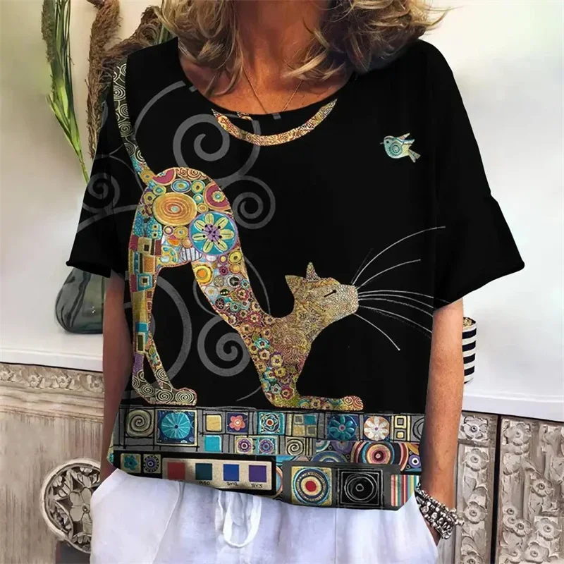 Funny Cat Graphic T Shirt Women Cartoon Animals 3D Printed T-Shirts Summer Oversized Short Sleeve O-Neck Tees Streetwear Tops
Funny Cat Graphic T Shirt Women Cartoon Animals 3D Printed T-Shirts Summer Oversized Short Sleeve O-Neck Tees Streetwear Tops