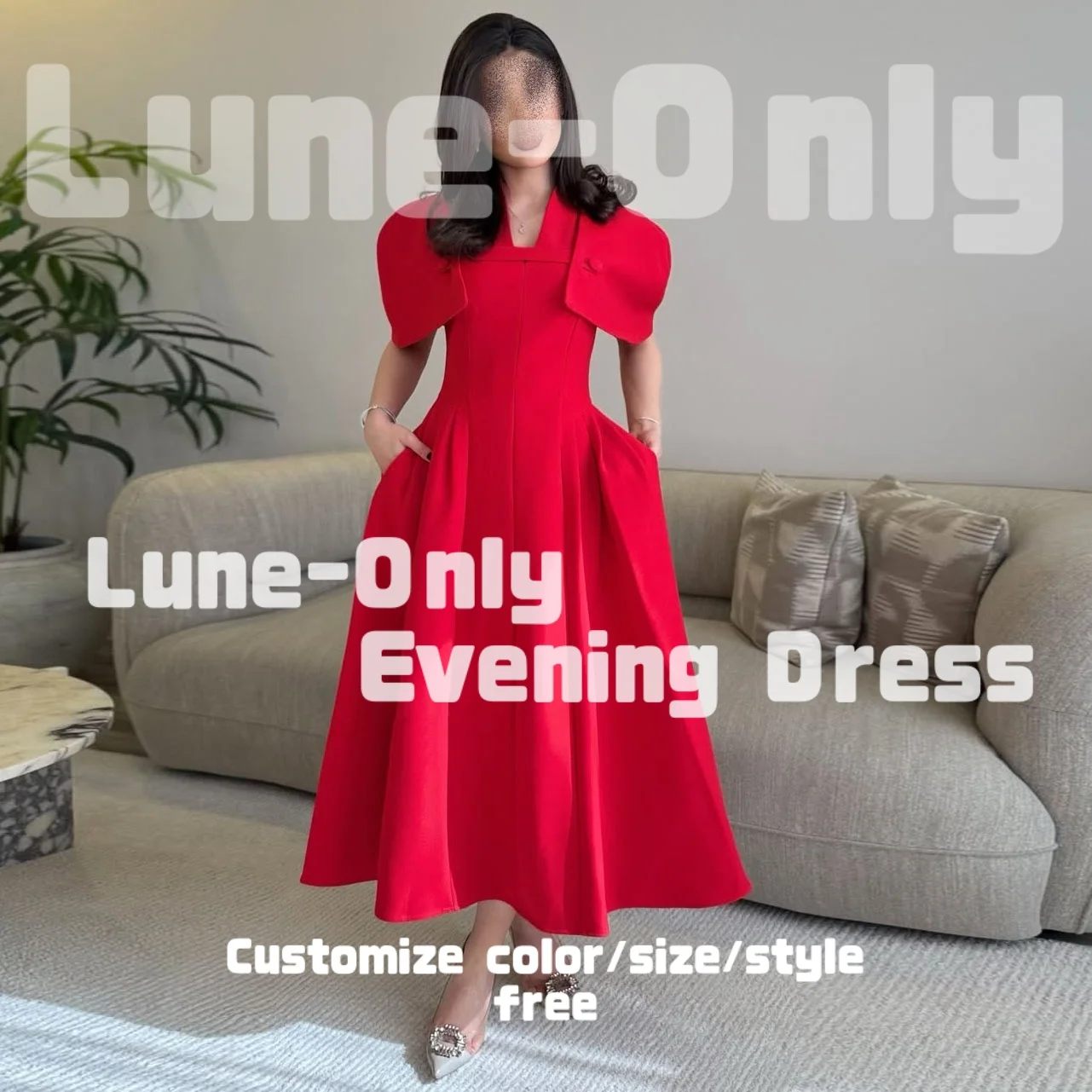 Customized Red Wrap Elegant Women Evening Dresses Draped A-Line Midi Crepe Formal Occasion Prom Dress Party Gown
Customized Red Wrap Elegant Women Evening Dresses Draped A-Line Midi Crepe Formal Occasion Prom Dress Party Gown