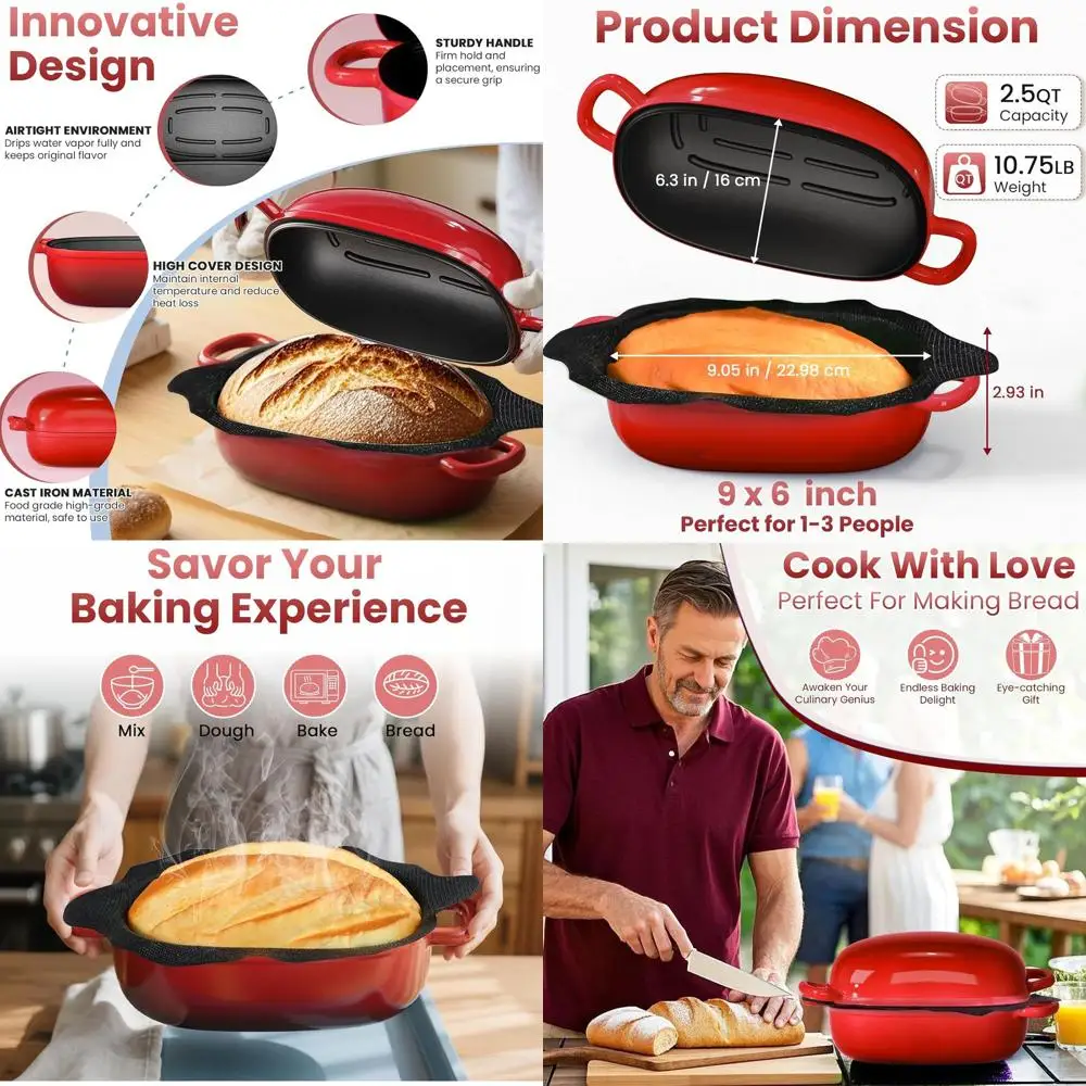 Чугунная сковорода-казан на 2,5 литра для закваски, с антипригарным силиконовым покрытием, синяя овальная форма, идеальный подарок для пекарей
Чугунная сковорода-казан на 2,5 литра для закваски, с антипригарным силиконовым покрытием, синяя овальная форма, идеальный подарок для пекарей