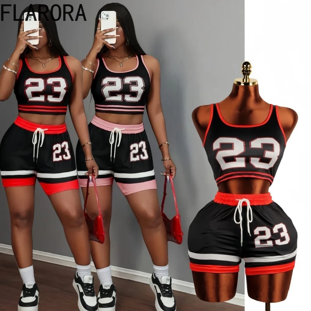 FLARORA Casual Sporty 2 Piece Sets Woman Sleeveless Crop Tank Tops And Drawstring Shorts Outfits New Summer Street Tracksuits
FLARORA Casual Sporty 2 Piece Sets Woman Sleeveless Crop Tank Tops And Drawstring Shorts Outfits New Summer Street Tracksuits