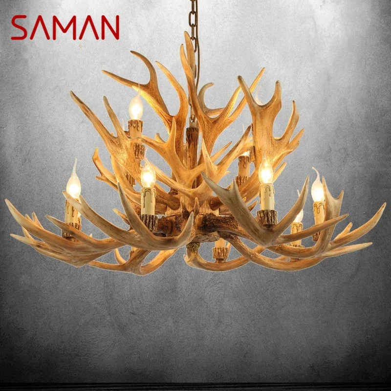 SAMAN American Deer Antler Chandelier LED Retro Creative Living Room Restaurant Bedroom Villa Cafe Bar Pendant light
SAMAN American Deer Antler Chandelier LED Retro Creative Living Room Restaurant Bedroom Villa Cafe Bar Pendant light