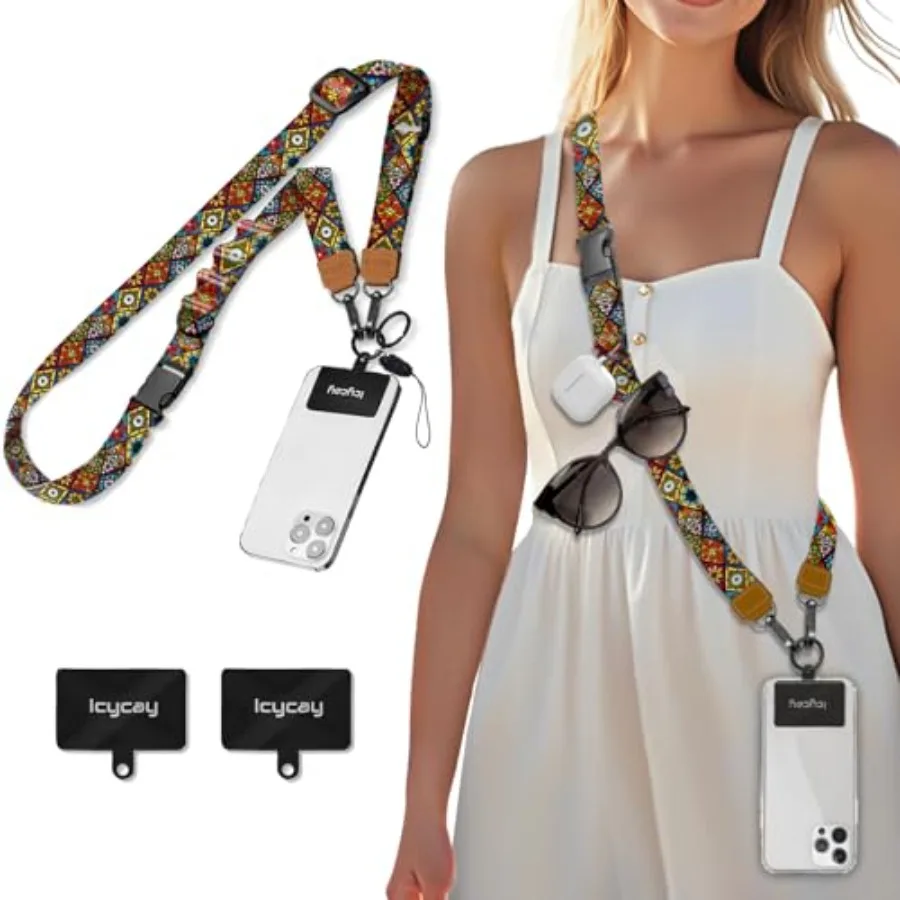 Phone Lanyard Crossbody, Boho Cell Phone Strap for Around The Neck Adjustable, Bohemian Teacher Anti Theft Cute Lanyard for ID
Phone Lanyard Crossbody, Boho Cell Phone Strap for Around The Neck Adjustable, Bohemian Teacher Anti Theft Cute Lanyard for ID