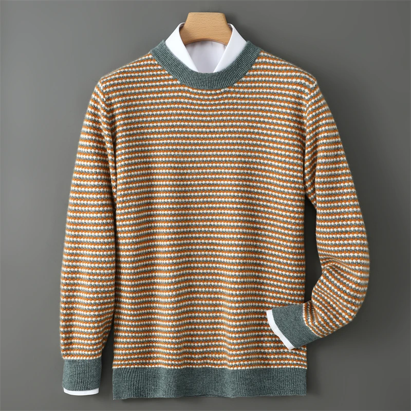 Men's 100% Merino wool O-neck casual knitted clothing autumn and winter colorful pineapple needle knitted top base sweater
Men's 100% Merino wool O-neck casual knitted clothing autumn and winter colorful pineapple needle knitted top base sweater