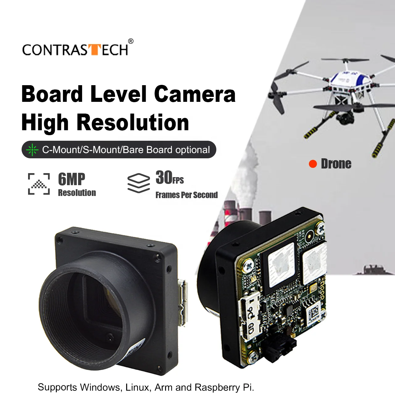 Бесплатный SDK 6MP 60fps IMX178 USB3.0 C/S-Mount Плата уровня Компактная интеграция CMOS Модуль камеры для проверки зрения
Бесплатный SDK 6MP 60fps IMX178 USB3.0 C/S-Mount Плата уровня Компактная интеграция CMOS Модуль камеры для проверки зрения