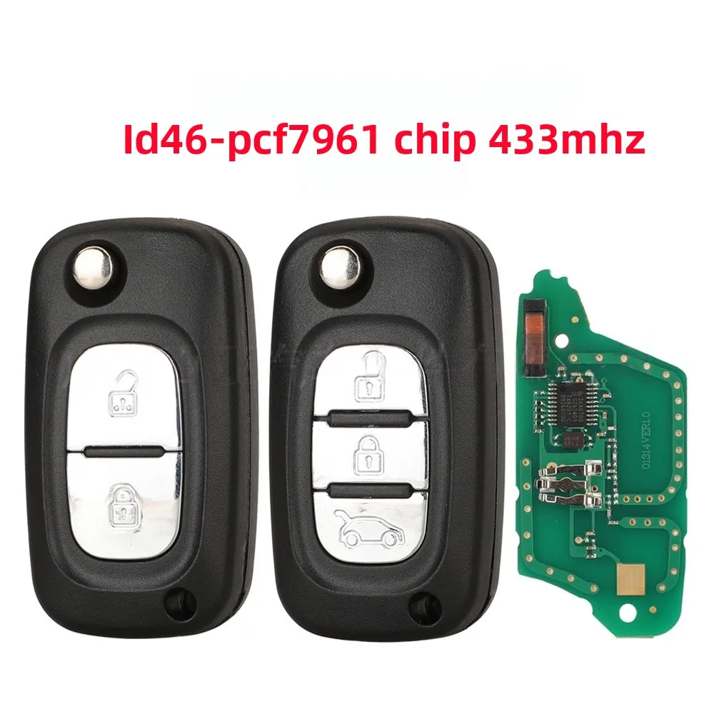 Suitable for 2-key 3-key Renault folding remote control car key ID46 chip PCF7961 chip 433Mhz
Suitable for 2-key 3-key Renault folding remote control car key ID46 chip PCF7961 chip 433Mhz