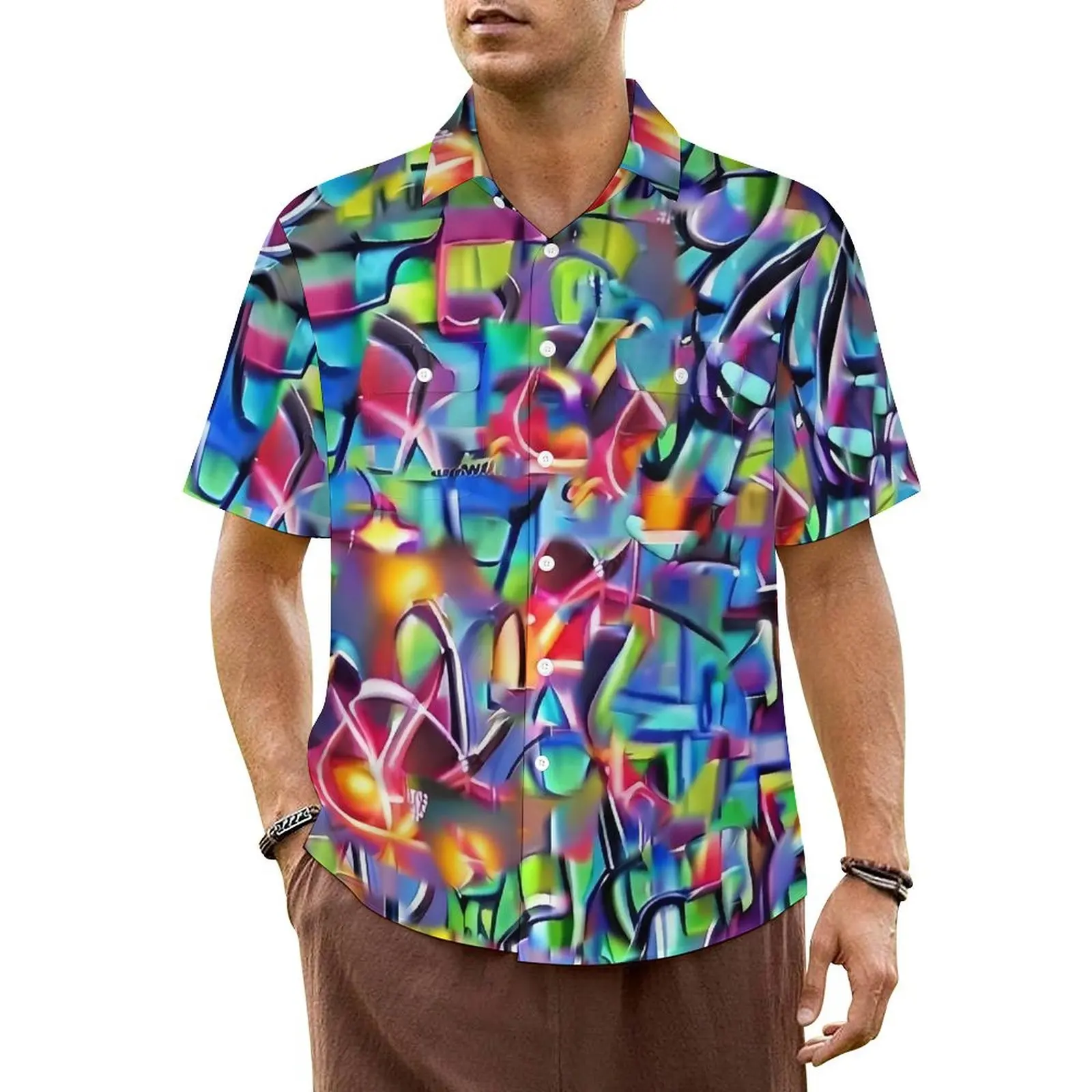 Graffiti Chaos Vacation Shirt Colorful Print Hawaiian Casual Shirts Man Retro Blouses Short Sleeve Streetwear Custom Top
Graffiti Chaos Vacation Shirt Colorful Print Hawaiian Casual Shirts Man Retro Blouses Short Sleeve Streetwear Custom Top