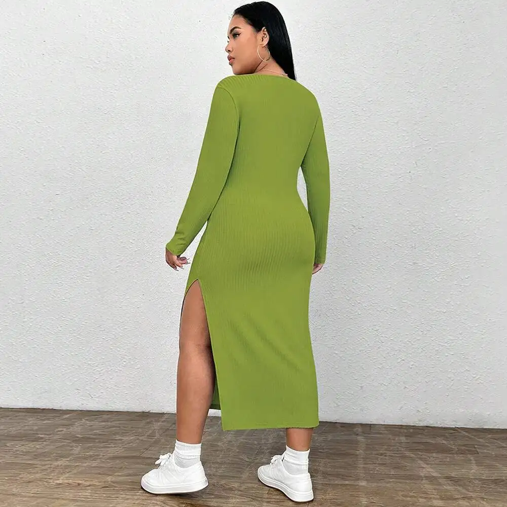 Size Women's 2025 Large Autumn and Winter New Slim Fit Bag Hip Slit Square Neck Knitted Long Sleeved Dress Elegantes Casual Y2k
Size Women's 2025 Large Autumn and Winter New Slim Fit Bag Hip Slit Square Neck Knitted Long Sleeved Dress Elegantes Casual Y2k