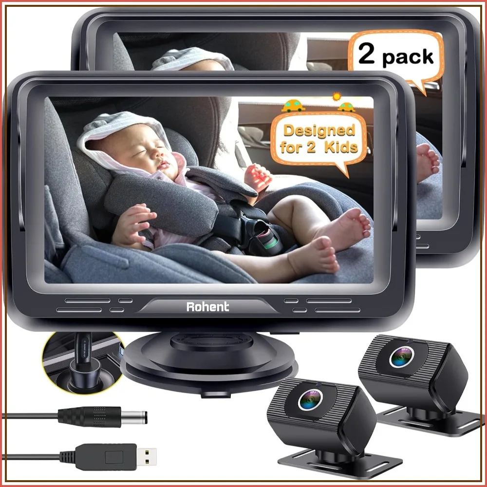 2 Pack Baby Car Camera System - Dual 1080P Monitors with Night Vision, Wide Angle, Easy Install for Two Vehicles
2 Pack Baby Car Camera System - Dual 1080P Monitors with Night Vision, Wide Angle, Easy Install for Two Vehicles