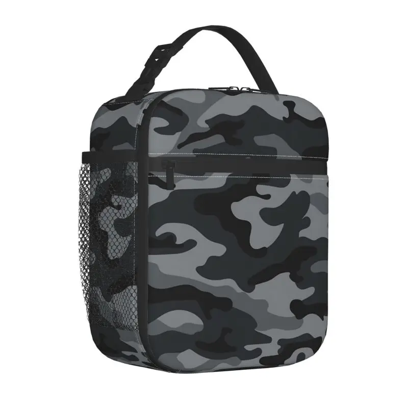 Military Camouflage Lunch Bag Insulated Portable Reusable Black and Grey Camo Lunch Box for Picnic Work Office Travel School
Military Camouflage Lunch Bag Insulated Portable Reusable Black and Grey Camo Lunch Box for Picnic Work Office Travel School
