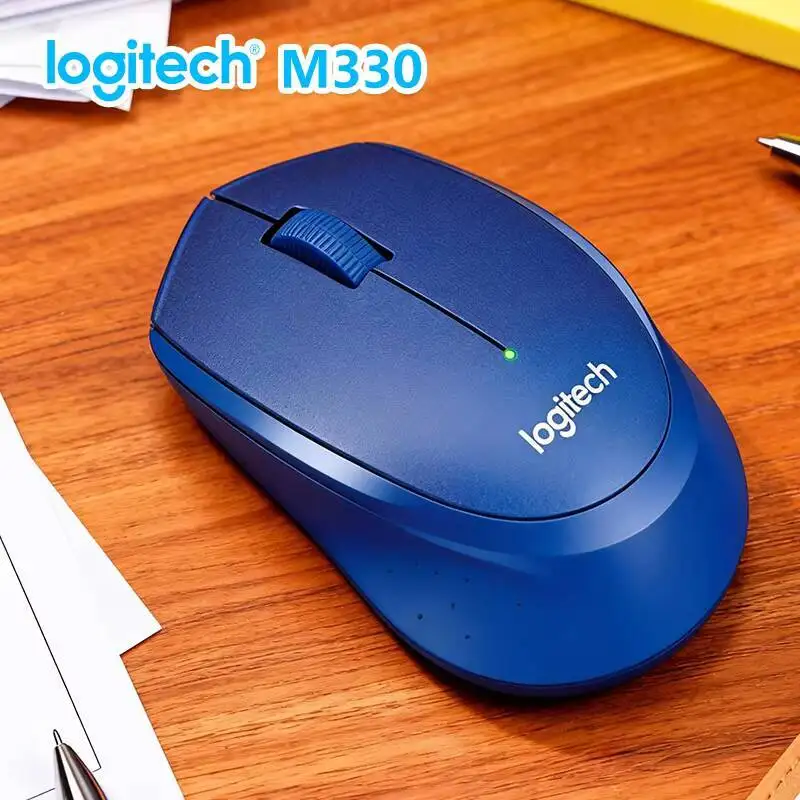 Logitech M330 Wireless Ergonomic Silent Mouse 2.4G 10-Meter Range Nano Receiver High Precision for Office Home Study Laptop PC
