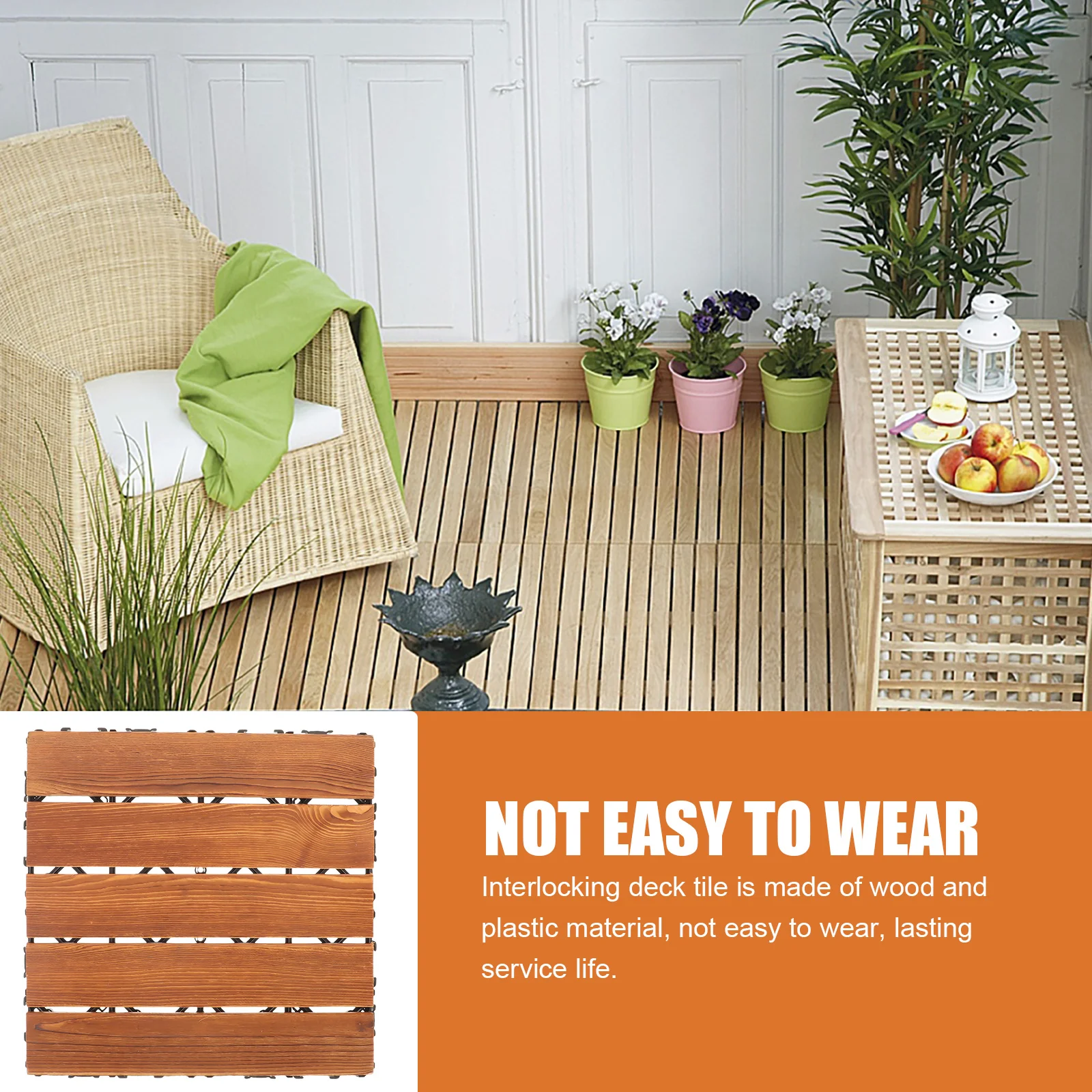 Anticorrosive Wood Floor Deck Flooring Water Proof Interlocking Garden Tiles Outdoor Patio Balcony Terrace DIY Installation
Anticorrosive Wood Floor Deck Flooring Water Proof Interlocking Garden Tiles Outdoor Patio Balcony Terrace DIY Installation