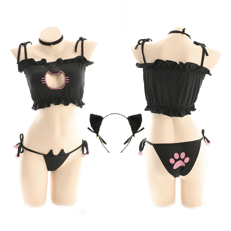 Backless Hollow Out Lovely Neko Cosplay Costume Cute Lolita Cat Collar Pierced Bra Brief Set Underwear Sexy Lingerie Pajamas Set
Backless Hollow Out Lovely Neko Cosplay Costume Cute Lolita Cat Collar Pierced Bra Brief Set Underwear Sexy Lingerie Pajamas Set