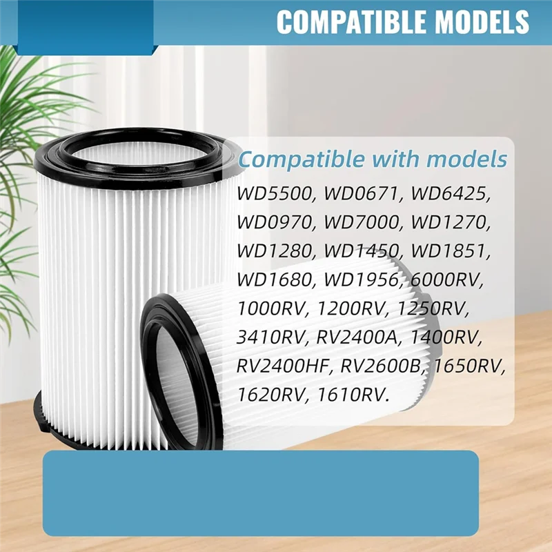 Stable-VF4000 Replacement Cartridge Filter For Ridged 72947 Wet Dry Vac 5 To 20-Gallon 6-9 Gal Husky,2 Pack
Stable-VF4000 Replacement Cartridge Filter For Ridged 72947 Wet Dry Vac 5 To 20-Gallon 6-9 Gal Husky,2 Pack