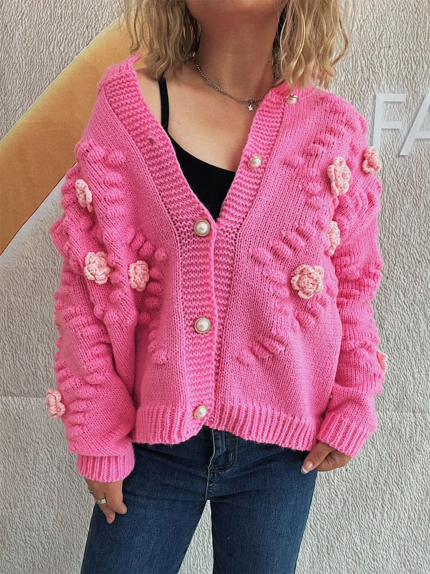 New Autumn Winter Cute Three-dimensional Flower Decoration Women's Sweater Fashionable Solid Color Long-sleeved Cardigan Sweater
New Autumn Winter Cute Three-dimensional Flower Decoration Women's Sweater Fashionable Solid Color Long-sleeved Cardigan Sweater