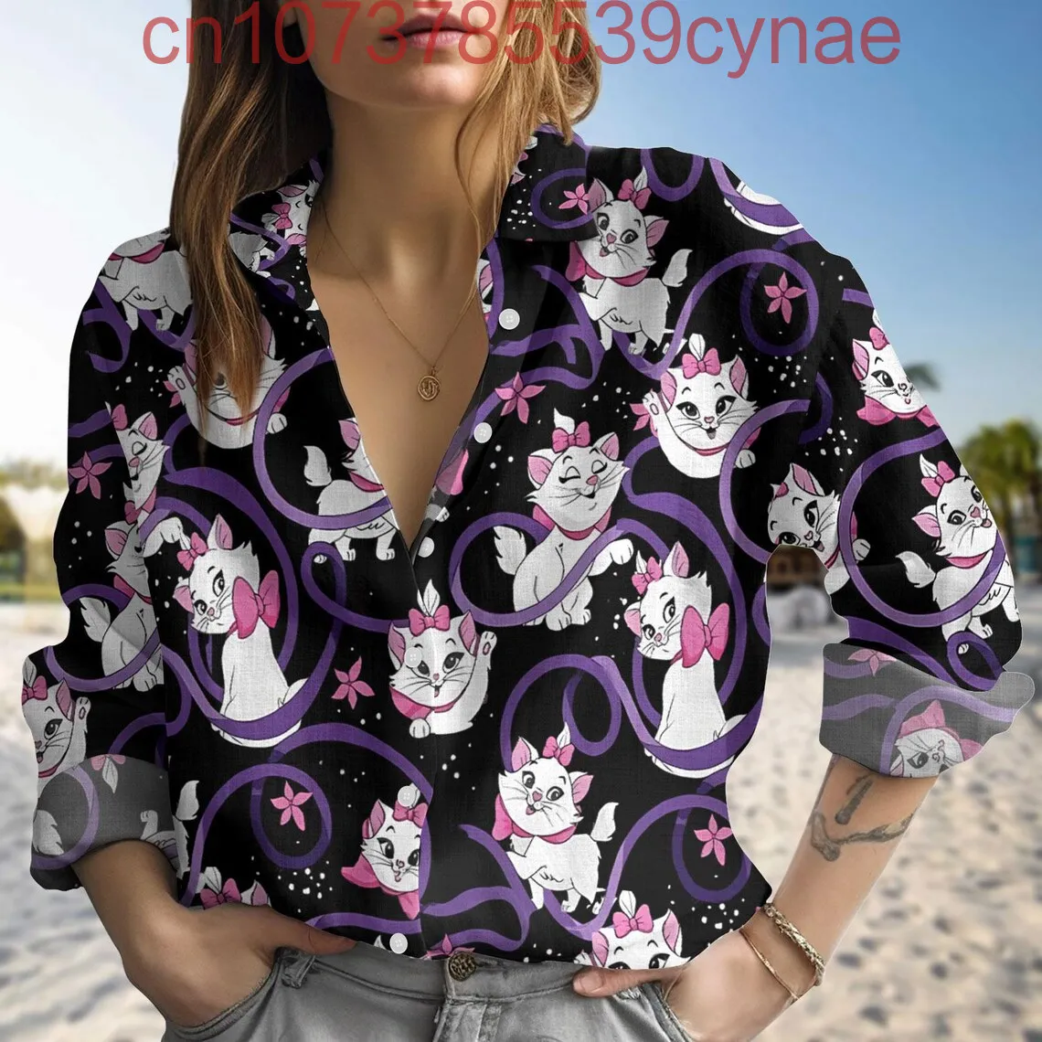 Disney Marie Cat Женская льняная повседневная рубашка с 3D принтом Модная женская рубашка с длинным рукавом Y2K Летняя пляжная рубашка на пуговицах в стиле ретро
Disney Marie Cat Женская льняная повседневная рубашка с 3D принтом Модная женская рубашка с длинным рукавом Y2K Летняя пляжная рубашка на пуговицах в стиле ретро