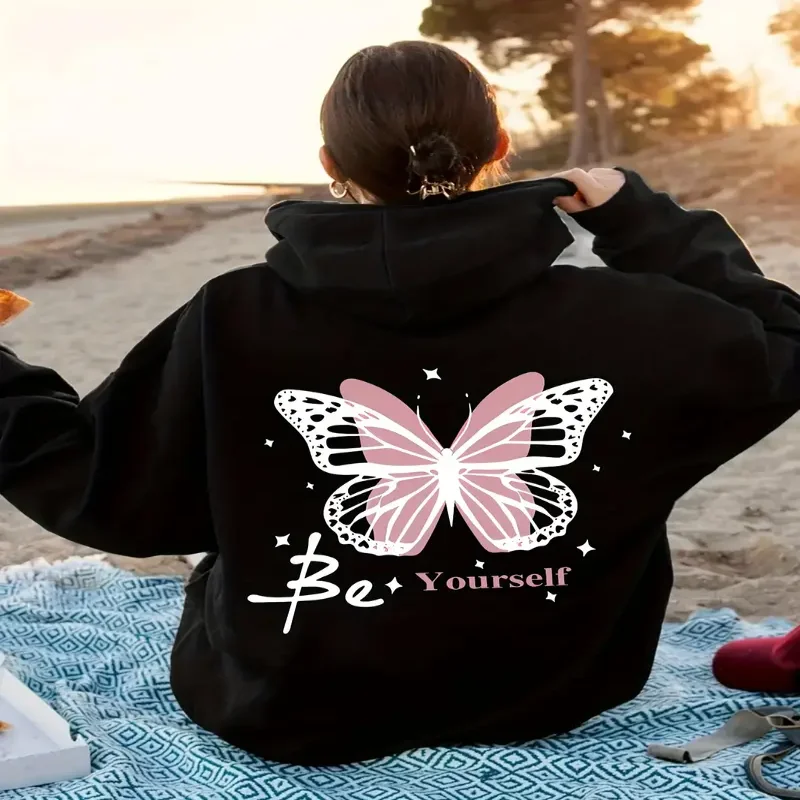 Повседневная женская толстовка с принтом бабочки, карман-кенгуру, дизайн с бабочкой и звездами, можно стирать в машине, стандартная посадка
Повседневная женская толстовка с принтом бабочки, карман-кенгуру, дизайн с бабочкой и звездами, можно стирать в машине, стандартная посадка