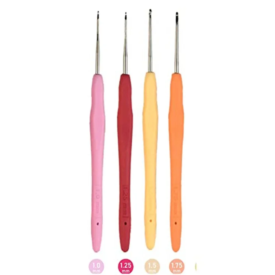 4 Pieces Small Sizes Crochet Hooks Hair Needles Lace Crochet Hooks 1 mm, 1.25 mm, 1.5 mm, 1.75 mm Ergonomic Soft Handle Thread
4 Pieces Small Sizes Crochet Hooks Hair Needles Lace Crochet Hooks 1 mm, 1.25 mm, 1.5 mm, 1.75 mm Ergonomic Soft Handle Thread