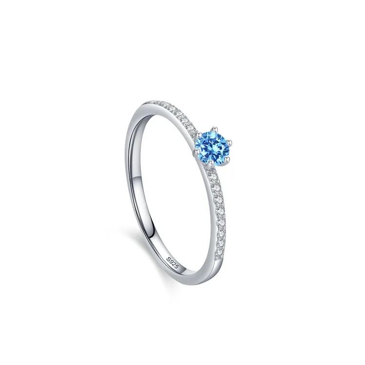 S925 Sterling Silver Simple Elegant Style Index Finger Ring With Blue Zircon
S925 Sterling Silver Simple Elegant Style Index Finger Ring With Blue Zircon
