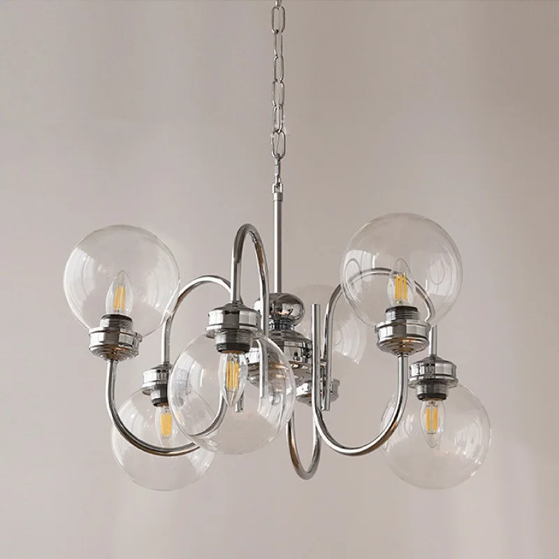 Bedroom Chandelier 6-head Retro Silver Glass Ball Lamp Simple Personalized Living Room Decoration Lamp
Bedroom Chandelier 6-head Retro Silver Glass Ball Lamp Simple Personalized Living Room Decoration Lamp