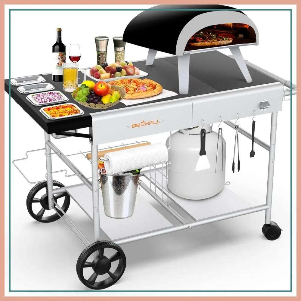 Pizza Oven Table Grill Cart with Topping Station, Movable Prep Workcart for Outdoor BBQ
Pizza Oven Table Grill Cart with Topping Station, Movable Prep Workcart for Outdoor BBQ