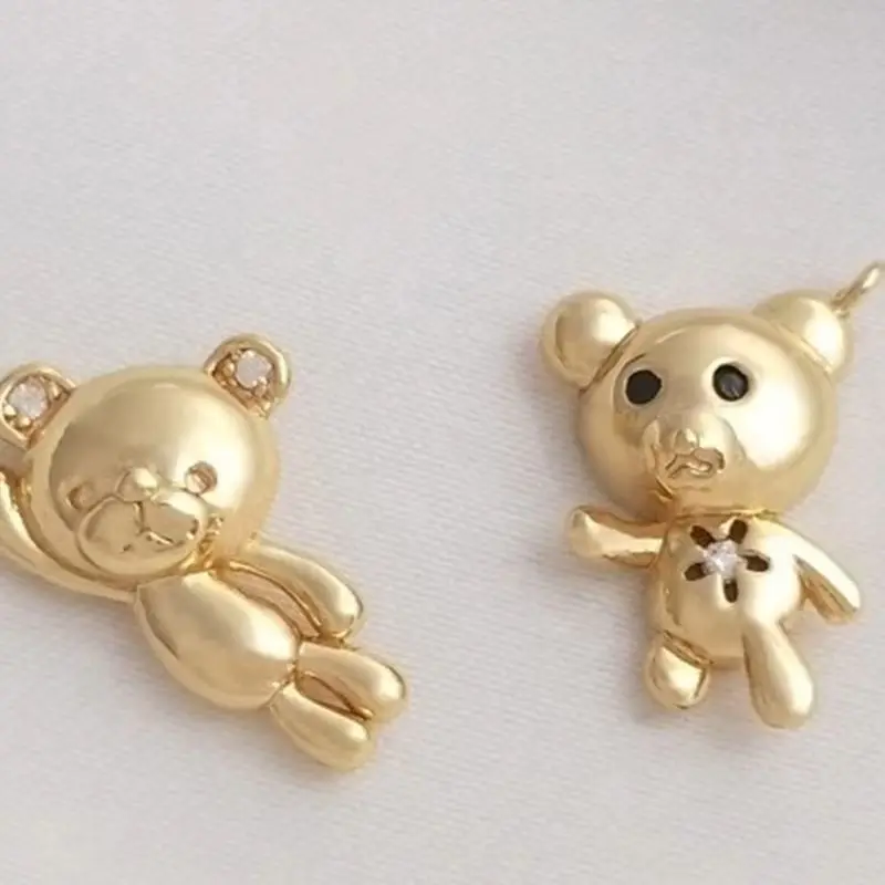 14K Gold Inlaid Zircon Cute Teddy Bear Pendant Handmade DIY Bracelet Necklace Earring Pendant K200
14K Gold Inlaid Zircon Cute Teddy Bear Pendant Handmade DIY Bracelet Necklace Earring Pendant K200