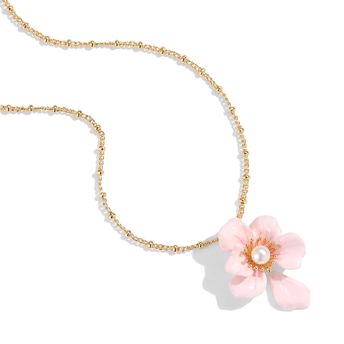 Original hand-painted enamel jewelry pink cherry blossom tassel necklace Simple generous novel collarbone chain
Original hand-painted enamel jewelry pink cherry blossom tassel necklace Simple generous novel collarbone chain
