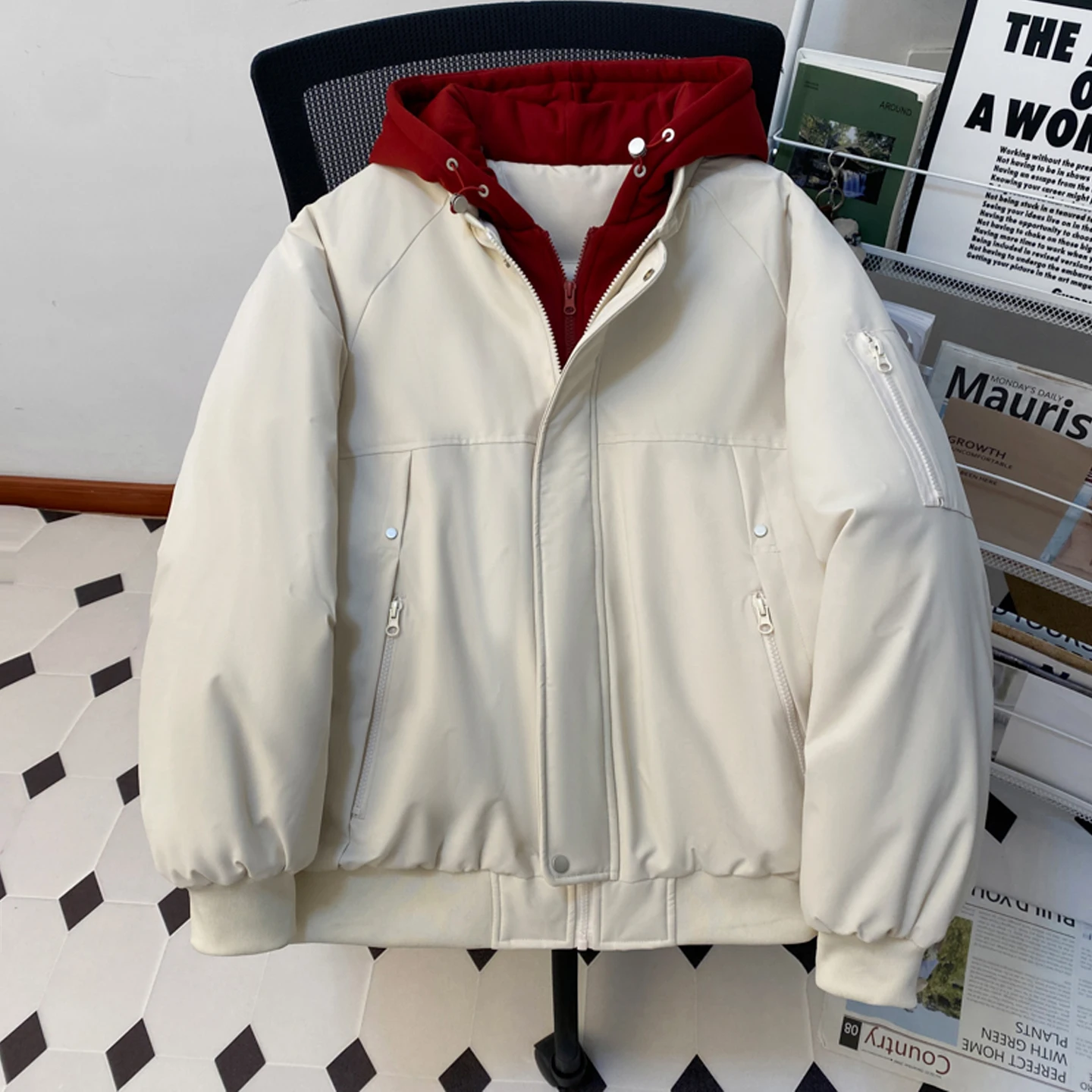 Men's Thiened Fce Lined Hooded down Cotton Jaet Winter Warm Bread Sle Coat Zipper Closure Casual Loose Fit Polyester
Men's Thiened Fce Lined Hooded down Cotton Jaet Winter Warm Bread Sle Coat Zipper Closure Casual Loose Fit Polyester