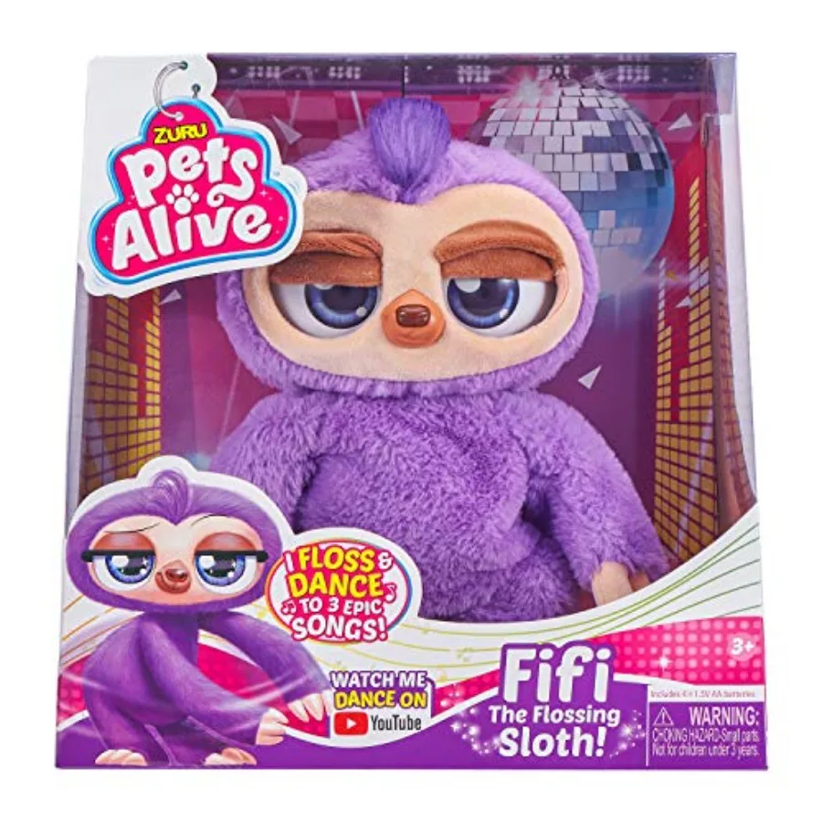 Интерактивная танцующая роботизированная плюшевая игрушка Fifi the Flossing Sloth Purple - 11 дюймов, с 3 песнями, для танца Floss Dance, очаровательный подарок для вечеринки
Интерактивная танцующая роботизированная плюшевая игрушка Fifi the Flossing Sloth Purple - 11 дюймов, с 3 песнями, для танца Floss Dance, очаровательный подарок для вечеринки