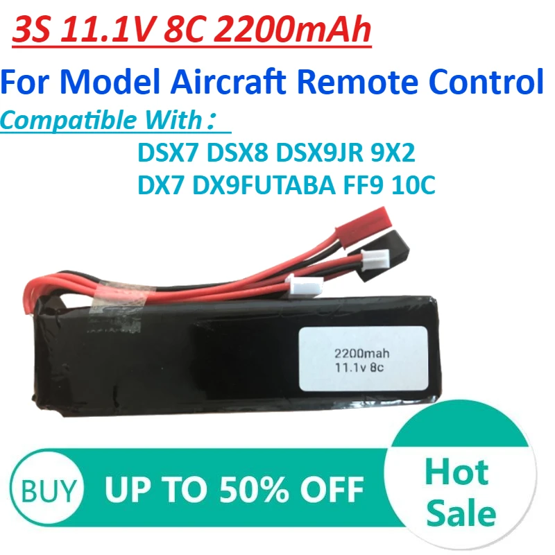 3S 11.1V 8C 2200mAh Lithium Battery for Model Aircraft Remote Control Compatible DSX7 DSX8 DSX9JR 9X2 DX7 DX9FUTABA FF9 10C
3S 11.1V 8C 2200mAh Lithium Battery for Model Aircraft Remote Control Compatible DSX7 DSX8 DSX9JR 9X2 DX7 DX9FUTABA FF9 10C