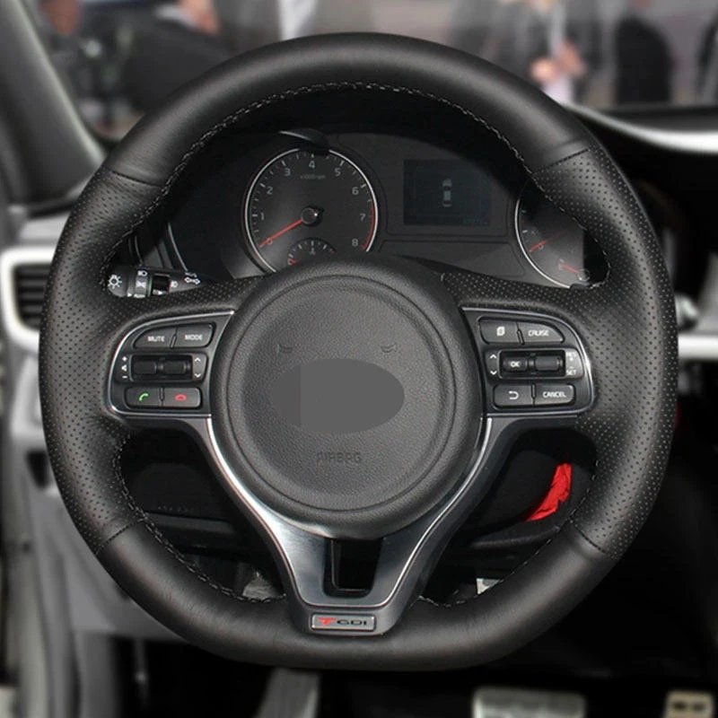 Hand Braid Car Steering Wheel Cover For Kia Sportage KX5 2016-2019 K5 Optima 2016-2018 Black Perforated Microfiber Leather
Hand Braid Car Steering Wheel Cover For Kia Sportage KX5 2016-2019 K5 Optima 2016-2018 Black Perforated Microfiber Leather