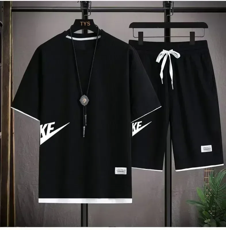 Summer new casual sports men's round-neck pullover + shorts 2-piece fashionable outdoor men's short-sleeved T-shirt jogging set
Summer new casual sports men's round-neck pullover + shorts 2-piece fashionable outdoor men's short-sleeved T-shirt jogging set