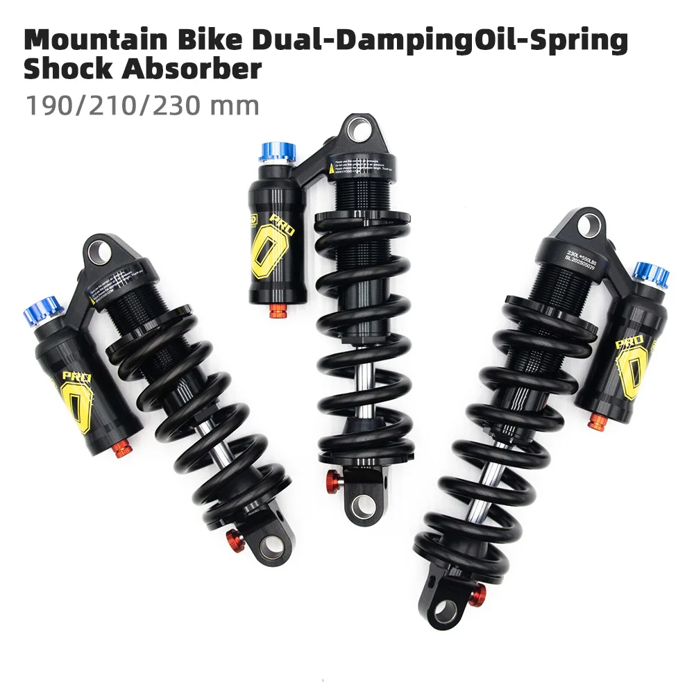 Mountain Bike Rear Shock Absorber 550LBS Suspension Spring Soft Tail Shock 190mm/210/230mm for AM/FR/DH/MTB Bicycle Shock
Mountain Bike Rear Shock Absorber 550LBS Suspension Spring Soft Tail Shock 190mm/210/230mm for AM/FR/DH/MTB Bicycle Shock