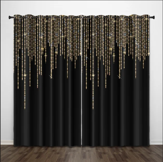 Luxurious and Chic Black and Gold Blackout Curtains 3D Print Window Curtains for Bedroom Living Room Decor Window Treatments
Luxurious and Chic Black and Gold Blackout Curtains 3D Print Window Curtains for Bedroom Living Room Decor Window Treatments
