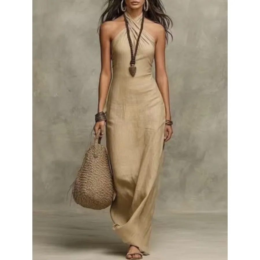 【New style】2026 new European and American - women's slim fit fashionable temperament sleeveless neck dress
【New style】2026 new European and American - women's slim fit fashionable temperament sleeveless neck dress