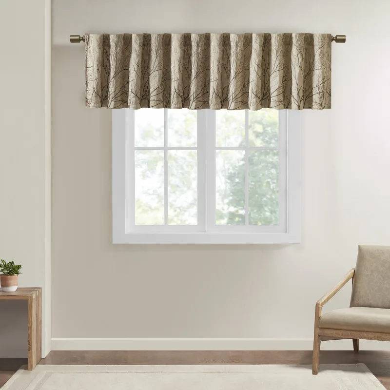 Faux Silk Embroidered Window Valance Tan 50x18"
Faux Silk Embroidered Window Valance Tan 50x18"
