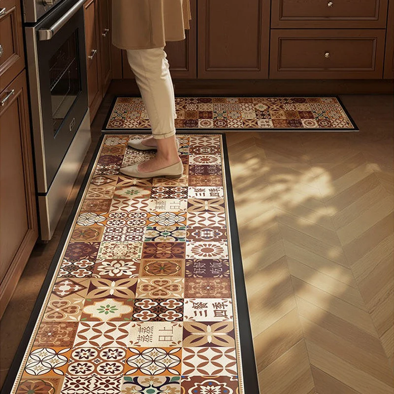 Kitchen Carpet PVC Leather Waterproof Oil-proof Non-slip Floor Mat Retro Print Rug Long Size Rugs Home Decor Alfombra De Cocina
Kitchen Carpet PVC Leather Waterproof Oil-proof Non-slip Floor Mat Retro Print Rug Long Size Rugs Home Decor Alfombra De Cocina