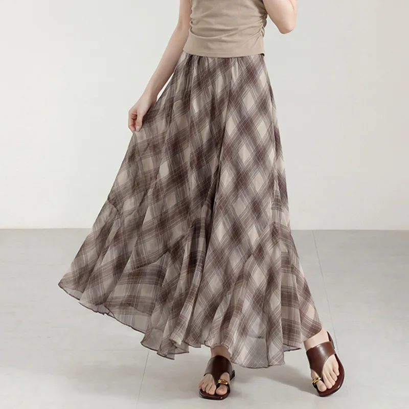 2026 Summer Niche Design Irregular Plaid Elegant Large Swing Skirt Fish Tail A-line Skirt for Women
2026 Summer Niche Design Irregular Plaid Elegant Large Swing Skirt Fish Tail A-line Skirt for Women