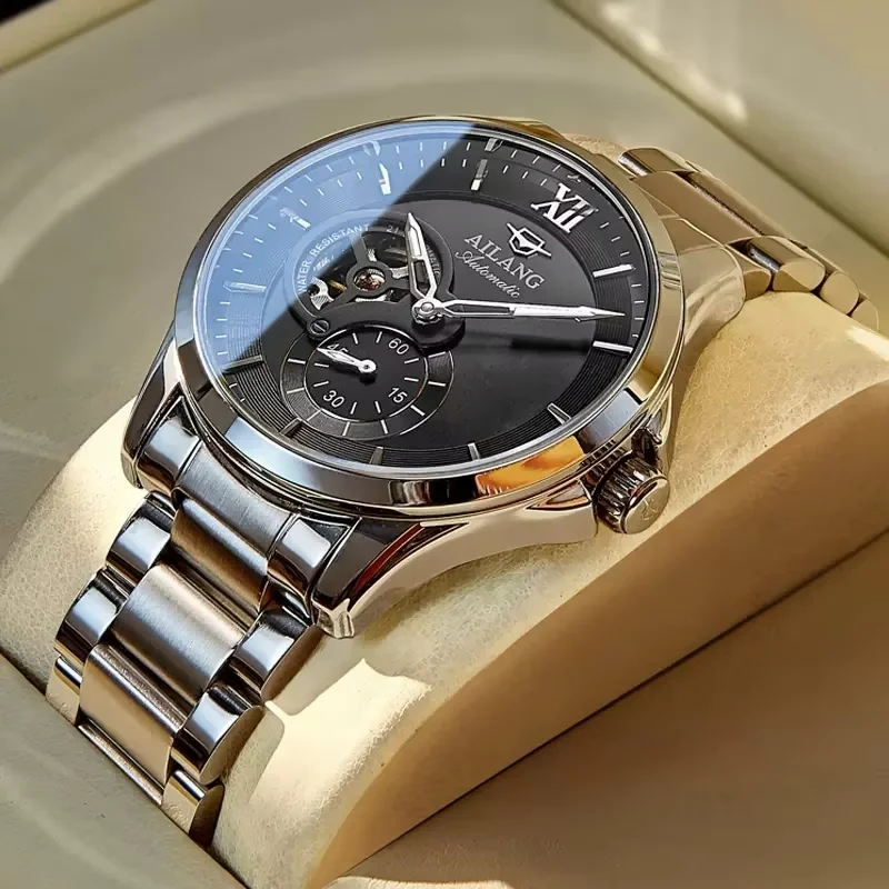 AILANG Luxury Tourbillon Rotating Men's Mechanical Watch Automatic Movement Waterproof Clock Pilots Men 8627 Flywheel Watches
AILANG Luxury Tourbillon Rotating Men's Mechanical Watch Automatic Movement Waterproof Clock Pilots Men 8627 Flywheel Watches