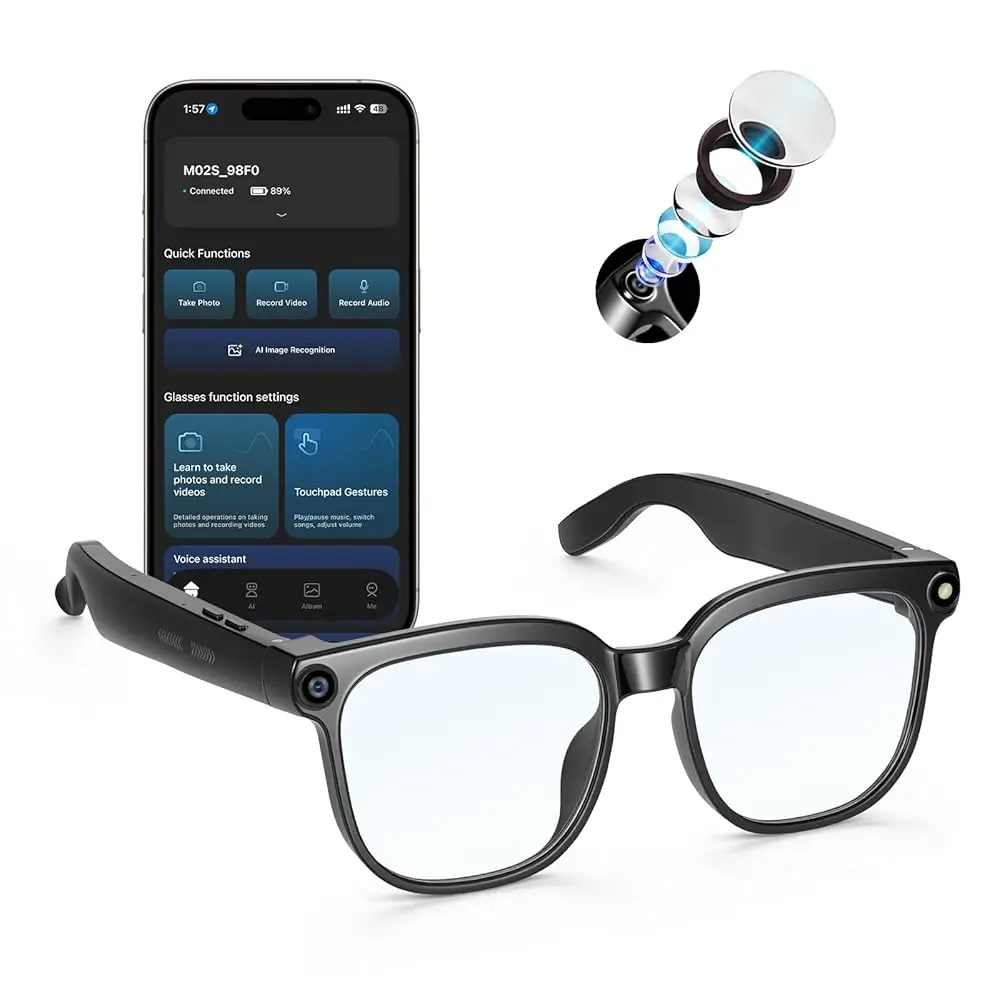 Ailexpress-Free Shipping-AI Translation Smart Glasses with Camera, 4K 800W HD Video Recording Glasses with Audio for Men Women w
Ailexpress-Free Shipping-AI Translation Smart Glasses with Camera, 4K 800W HD Video Recording Glasses with Audio for Men Women w