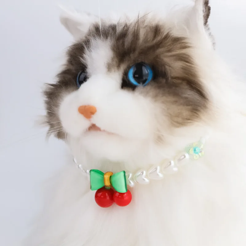 Resin Sweet Cherry Pendant with Adjustable Faux Pearl Necklaces Pets Apparel Accessories for Cats and Dogs
Resin Sweet Cherry Pendant with Adjustable Faux Pearl Necklaces Pets Apparel Accessories for Cats and Dogs
