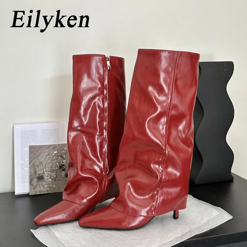Eilyken/пикантные уютные мотоциклетные женские сапоги до колена из мягкой кожи, модная женская обувь на тонком каблуке с острым носком и молнией
Eilyken/пикантные уютные мотоциклетные женские сапоги до колена из мягкой кожи, модная женская обувь на тонком каблуке с острым носком и молнией