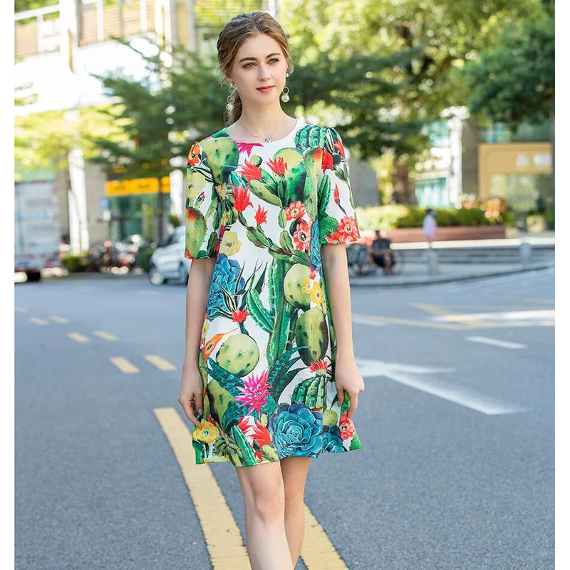 Women Dress 2023 High Quality Runway O-Neck Short Sleeves Floral Print Casual Dresses Vestidos
Women Dress 2023 High Quality Runway O-Neck Short Sleeves Floral Print Casual Dresses Vestidos