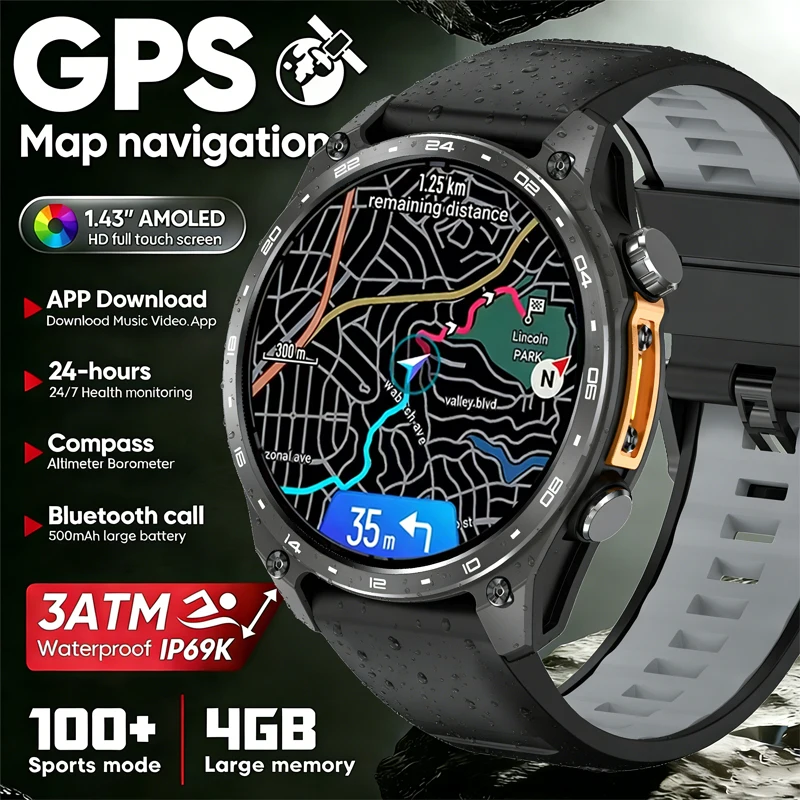 Умные часы GPS для активного отдыха, фитнес-трекер, AMOLED-экран 1.43 дюйма, аккумулятор 530 мАч, спортивные функции, звонки, водонепроницаемость 3ATM, смарт-часы для мужчин
Умные часы GPS для активного отдыха, фитнес-трекер, AMOLED-экран 1.43 дюйма, аккумулятор 530 мАч, спортивные функции, звонки, водонепроницаемость 3ATM, смарт-часы для мужчин