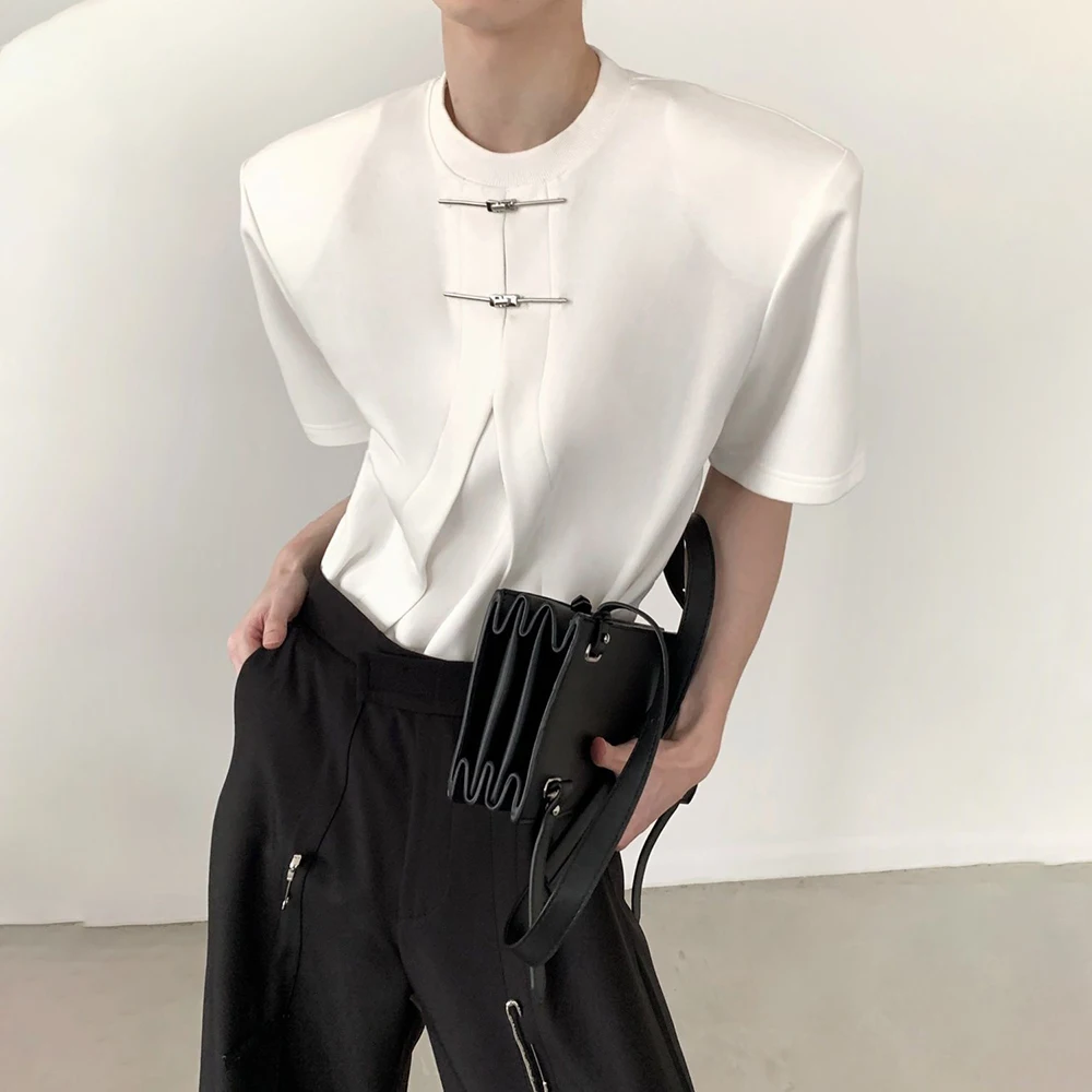 Mens T-Shirt Airplane Button Shoulder Pads Plain T-Shirt Summer Streetwear Fashion Daily Versatile Short-Sleeve Top Men'S Wear
Mens T-Shirt Airplane Button Shoulder Pads Plain T-Shirt Summer Streetwear Fashion Daily Versatile Short-Sleeve Top Men'S Wear