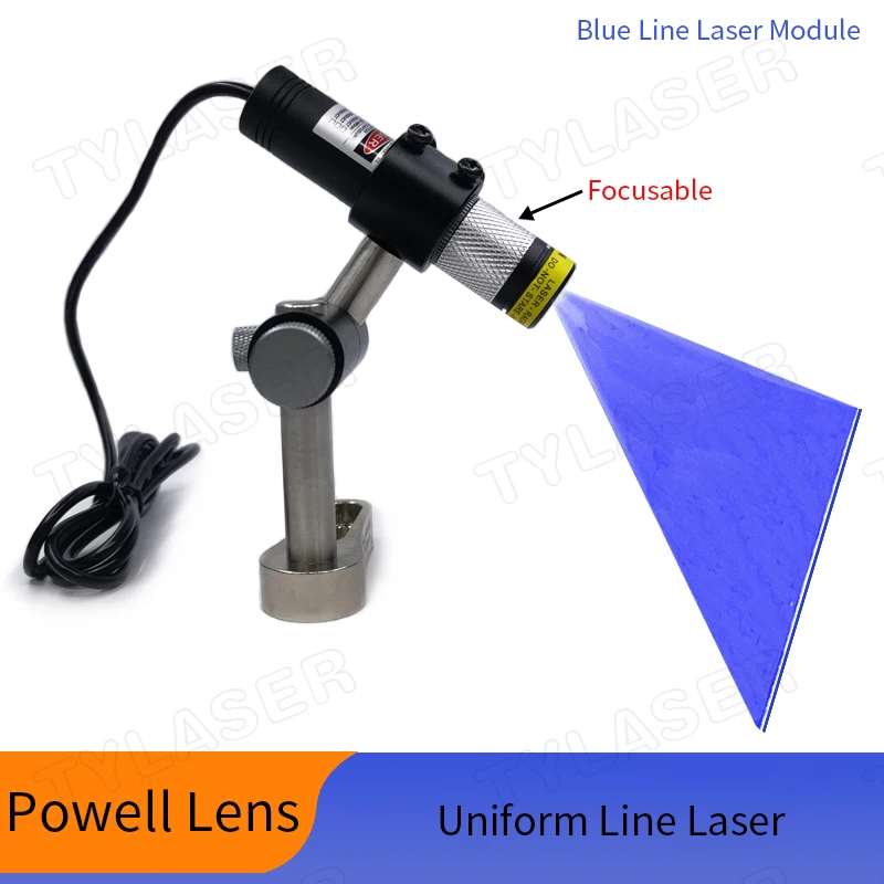 CUSTOM Uniform Line Laser Blue 405nm 100mw 45 Degree Fan Angle , 60-70um with Focusable Size D20X90mm with 5v DC
CUSTOM Uniform Line Laser Blue 405nm 100mw 45 Degree Fan Angle , 60-70um with Focusable Size D20X90mm with 5v DC