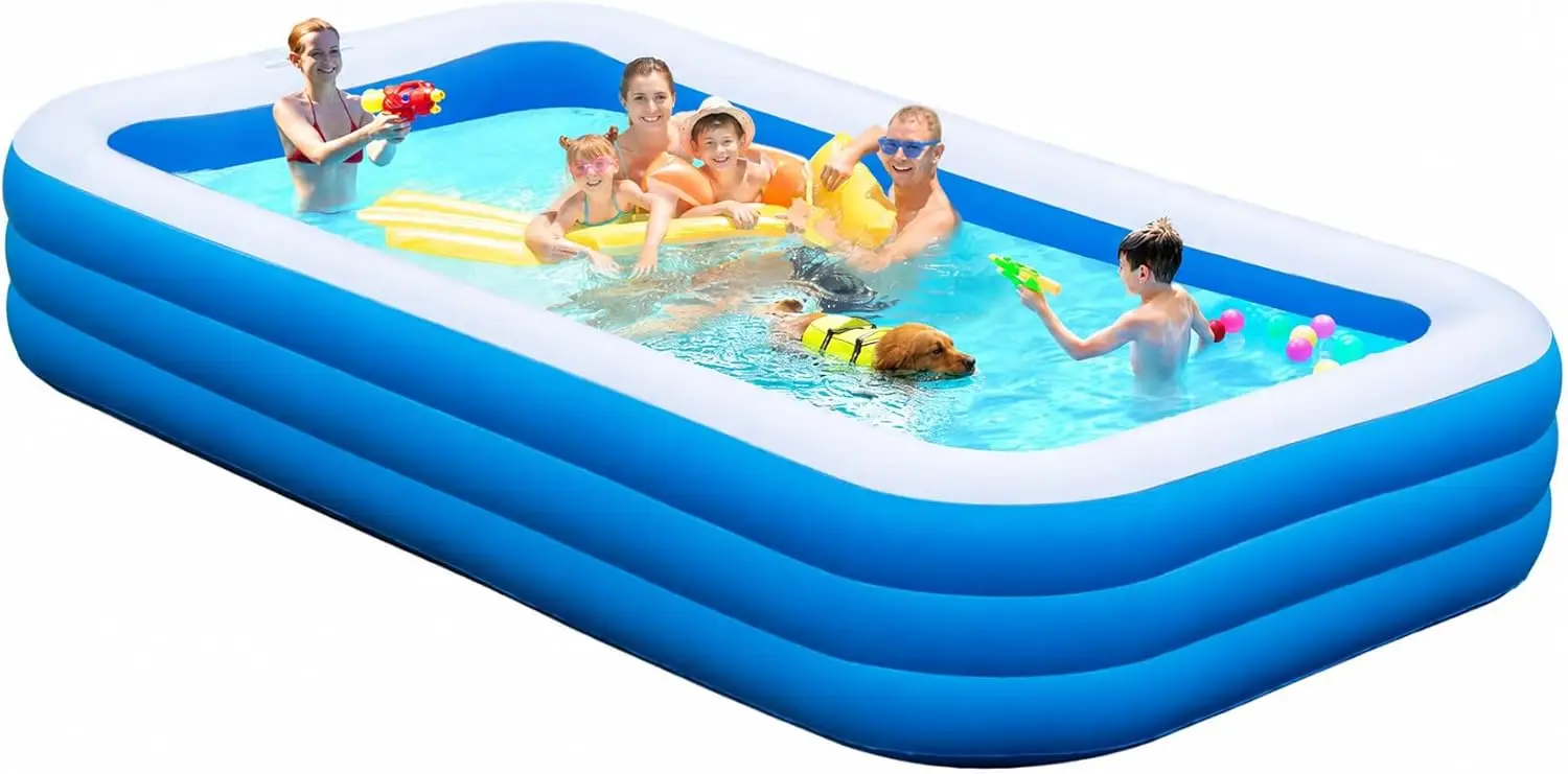 120"x70"x22" Family Inflatable Pool for Adults & Kids, Thickened PVC, Quick Drain
120"x70"x22" Family Inflatable Pool for Adults & Kids, Thickened PVC, Quick Drain