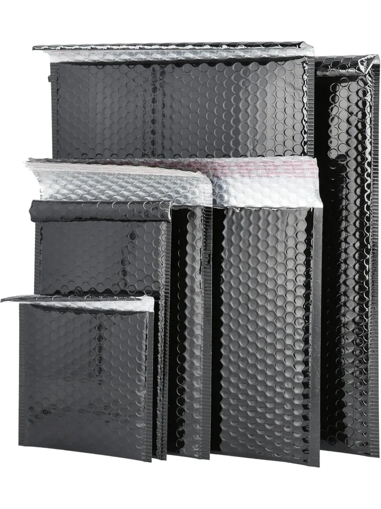 Black Bubble Mailers, 7.5x11 Inch, 500 Pack, Shiny Metallic, Padded Glamour Shipping Envelope, Self Seal and Peel Strip
Black Bubble Mailers, 7.5x11 Inch, 500 Pack, Shiny Metallic, Padded Glamour Shipping Envelope, Self Seal and Peel Strip