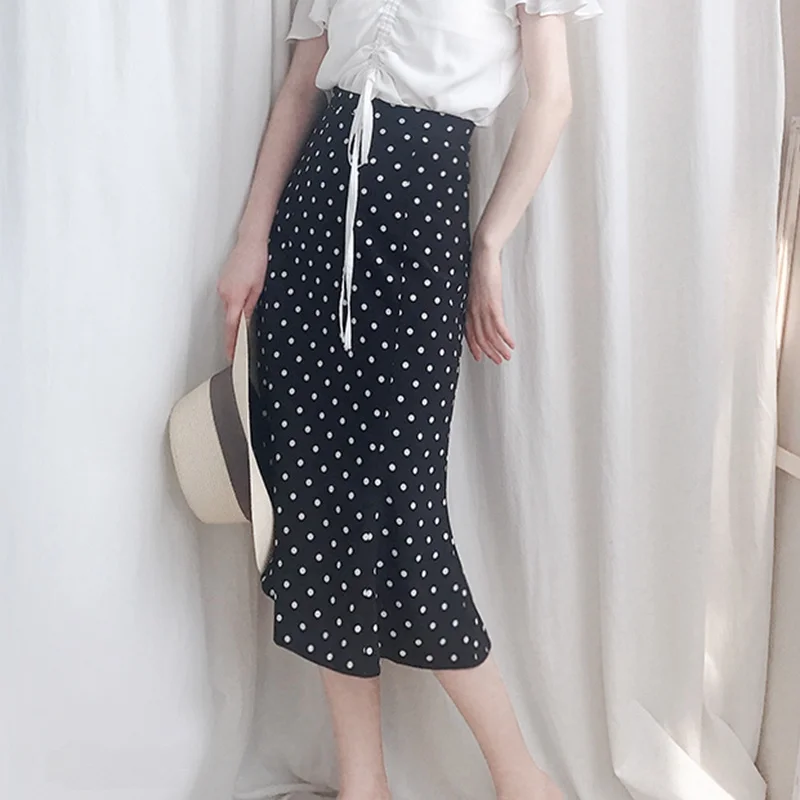 Spring Summer Vintage Skirt Knee-Length Chiffon Polka Dot Half-length Fish Tail Skirt for Young Women Girls Fashionable
Spring Summer Vintage Skirt Knee-Length Chiffon Polka Dot Half-length Fish Tail Skirt for Young Women Girls Fashionable