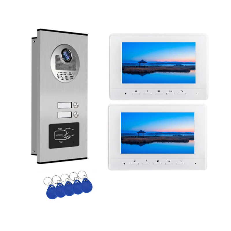 Yobang Security 7" Building Video Door Phone Doorbell Intercom Entry System RFID Access Door IR Camera For 2 Units Apartment
Yobang Security 7" Building Video Door Phone Doorbell Intercom Entry System RFID Access Door IR Camera For 2 Units Apartment
